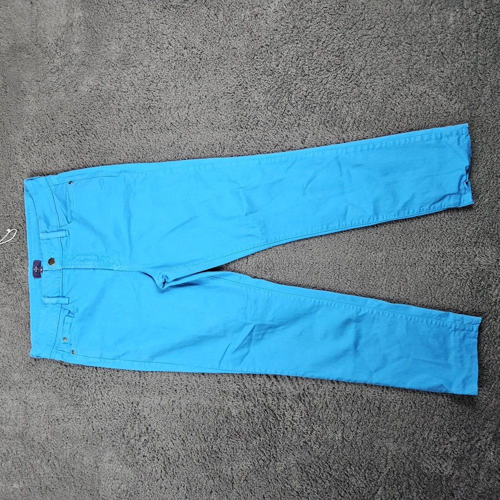 NYDJ Jeans Womens 10 Turquoise Blue Skinny Stretch Lift Tuck Mid Rise